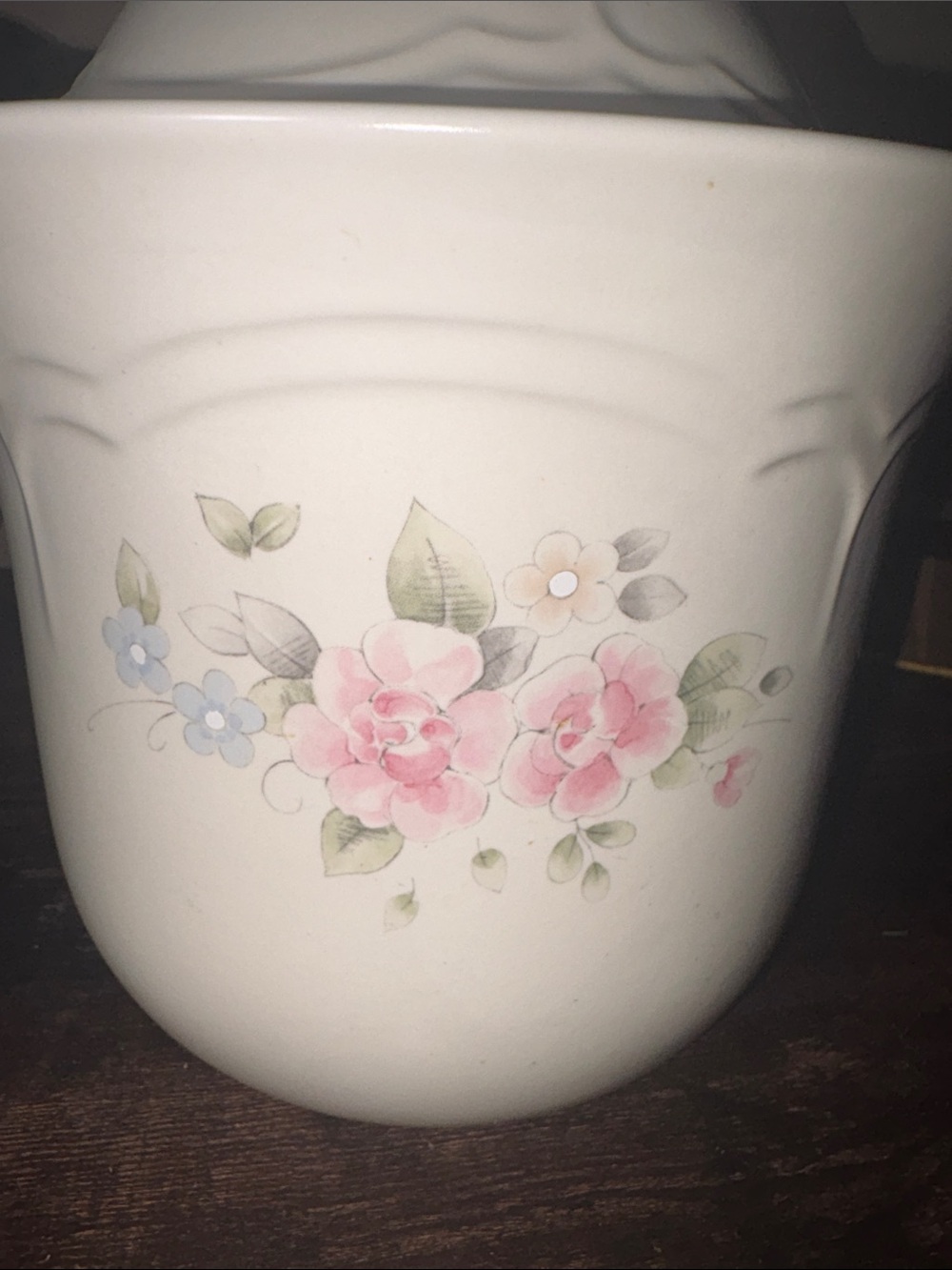 Vintage Pfaltzgraff Tea Rose stoneware Floral canisters with Lids - Picture 11 of 11